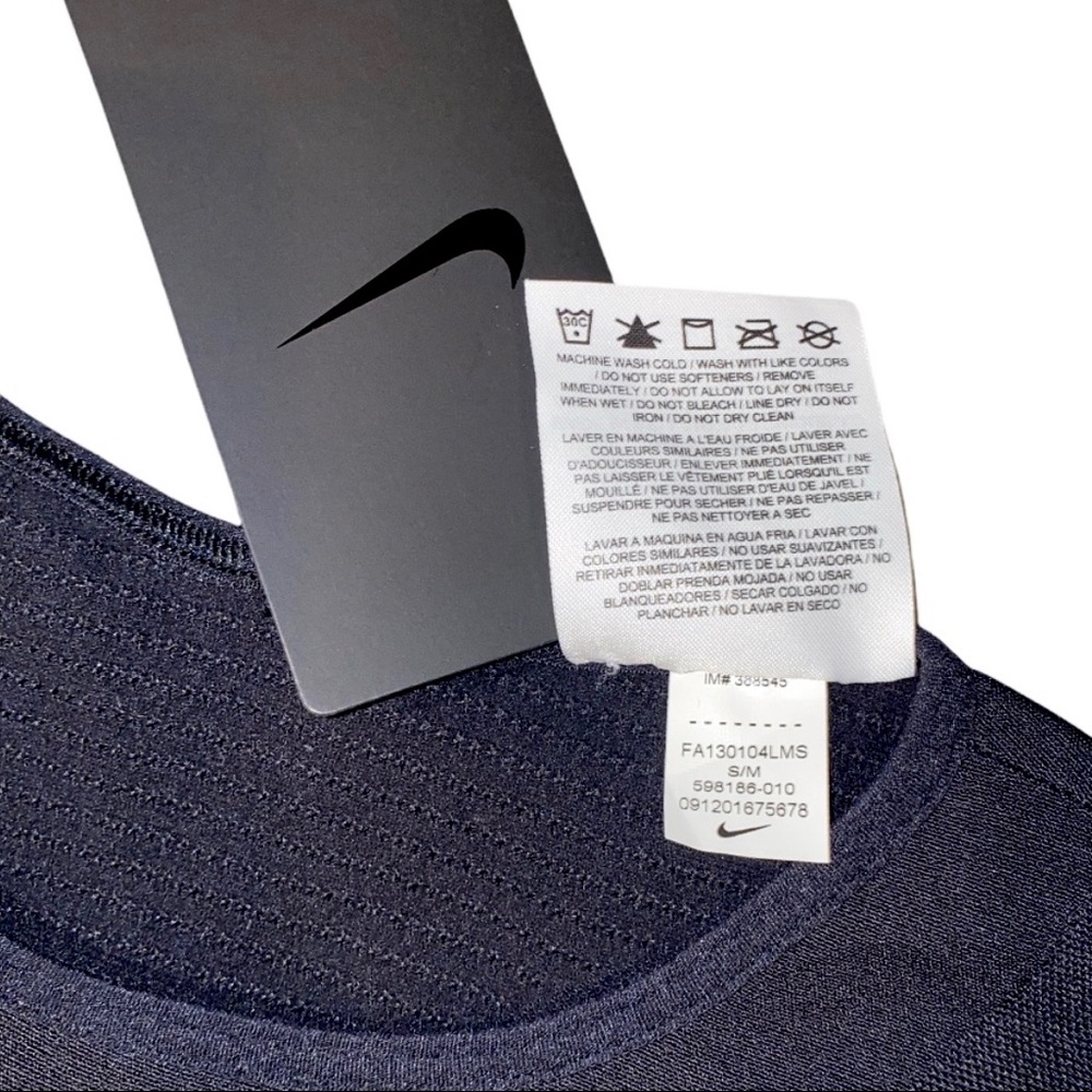 Black Nike Pro Elite 598186 Sz S/M Women's Training Seamless Cap-Sleeve Top/NWT - Picture 7 of 11